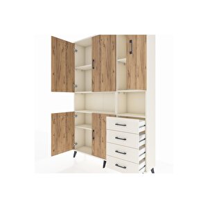 Arges Dolap 7 Raflı 4 Çekmeceli 5 Kapaklı 132x30x195 Aytaşı-çam/aytaşı
