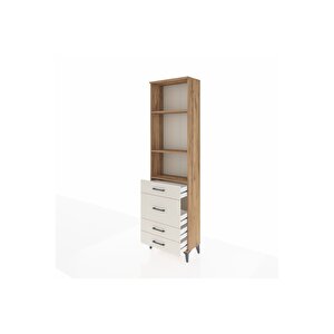 Arges Dolap 3 Raflı 4 Çekmeceli 60x30x221 Çam-aytaşı