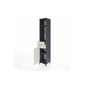 Hyperion Dolap 4 Raflı Tek Çekmeceli Tek Kapaklı 44x44x243 Antrasit-aytaşı