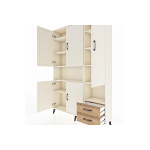 Arges Dolap 10 Raflı 2 Çekmeceli 5 Kapaklı 132x30x195 Aytaşı-aytaşı/çam