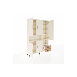 Arges Dolap 10 Raflı 2 Çekmeceli 5 Kapaklı 132x30x195 Aytaşı-aytaşı/çam