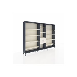 Arges Dolap 11 Raflı 3 Çekmeceli  220x30x163 Antrasit-aytaşı