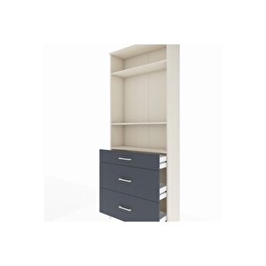 Arges Dolap 3 Raflı 3 Çekmeceli 88x30x221 Aytaşı-antrasit