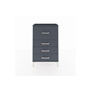Arges Komodin 4 Çekmeceli 60x30x96 Antrasit-antrasit