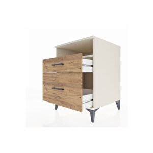 Kronos Komodin Tek Raflı 2 Çekmeceli 60x59x80 Aytaşı-çam