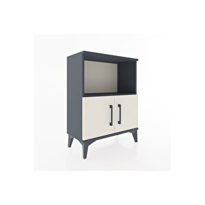 Arges Komodin 2 Raflı 2 Kapaklı 60x30x80 Antrasit-aytaşı