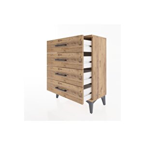Arges Komodin 4 Çekmeceli 60x30x80 Çam-çam