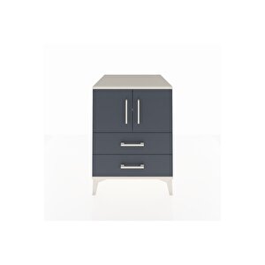 Kronos Komodin 2 Raflı 2 Çekmeceli 2 Kapaklı 60x59x80 Aytaşı-antrasit