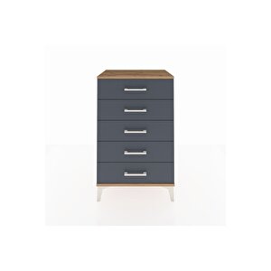 Hyperion Komodin 5 Çekmeceli 60x44x96 Çam-antrasit