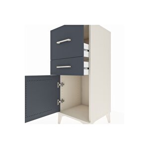 Hyperion Komodin 2 Çekmeceli Tek Kapaklı 44x44x106 Aytaşı-antrasit