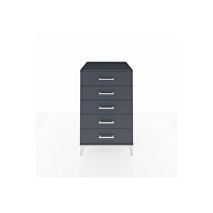Kronos Komodin 5 Çekmeceli 60x59x96 Antrasit-antrasit