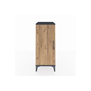 Hyperion Komodin Tek Raflı Tek Kapaklı 44x44x106 Antrasit-çam