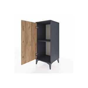 Hyperion Komodin Tek Raflı Tek Kapaklı 44x44x106 Antrasit-çam