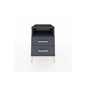 Kronos Komodin Tek Raflı 2 Çekmeceli 44x59x64 Antrasit-antrasit