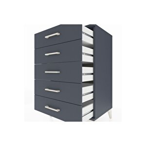 Hyperion Komodin 5 Çekmeceli 60x44x96 Antrasit-antrasit