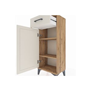 Arges Komodin 2 Raflı Tek Çekmeceli Tek Kapaklı 44x30x106 Çam-aytaşı