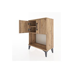 Arges Komodin 2 Raflı 2 Kapaklı 60x30x80 Çam-çam