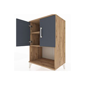 Hyperion Komodin 2 Raflı 2 Kapaklı 60x44x96 Çam-antrasit