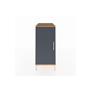 Kronos Komodin 2 Raflı Tek Kapaklı 44x59x96 Çam-antrasit