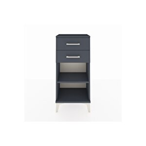 Arges Komodin Tek Raflı 2 Çekmeceli 44x30x96 Antrasit-antrasit