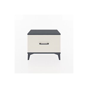 Arges Komodin Tek Çekmeceli 60x30x48 Antrasit-aytaşı