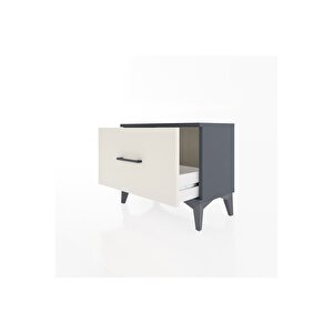 Arges Komodin Tek Çekmeceli 60x30x48 Antrasit-aytaşı