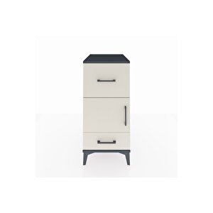 Kronos Komodin Tek Raflı 2 Çekmeceli Tek Kapaklı 44x59x96 Antrasit-aytaşı