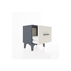 Arges Komodin Tek Çekmeceli 44x30x48 Antrasit-aytaşı