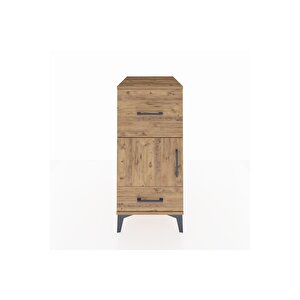 Kronos Komodin Tek Raflı 2 Çekmeceli Tek Kapaklı 44x59x96 Çam-çam