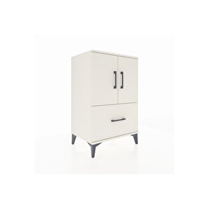 Hyperion Komodin 2 Raflı Tek Çekmeceli 2 Kapaklı 60x44x96 Aytaşı-aytaşı