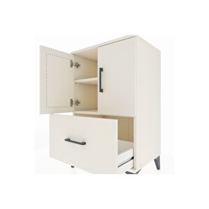 Hyperion Komodin 2 Raflı Tek Çekmeceli 2 Kapaklı 60x44x96 Aytaşı-aytaşı