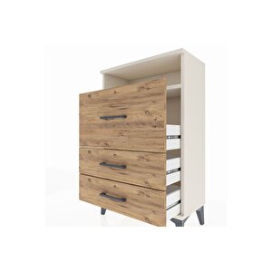 Arges Komodin Tek Raflı 3 Çekmeceli 60x30x96 Aytaşı-çam