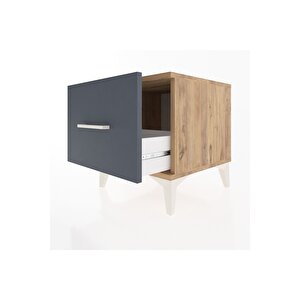 Hyperion Komodin Tek Çekmeceli 44x44x48 Çam-antrasit