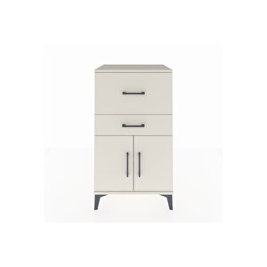 Hyperion Komodin Tek Raflı 2 Çekmeceli 2 Kapaklı 60x44x106 Aytaşı-aytaşı