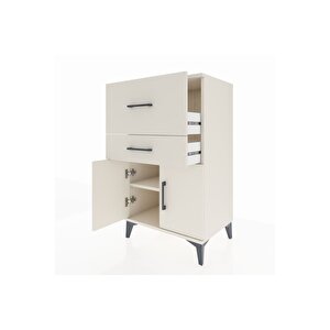 Hyperion Komodin Tek Raflı 2 Çekmeceli 2 Kapaklı 60x44x106 Aytaşı-aytaşı