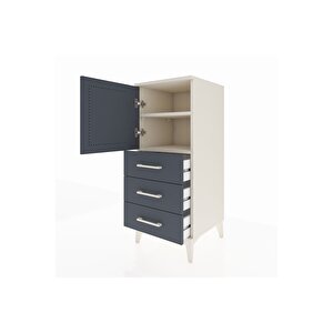 Hyperion Komodin 2 Raflı 3 Çekmeceli Tek Kapaklı 44x44x106 Aytaşı-antrasit