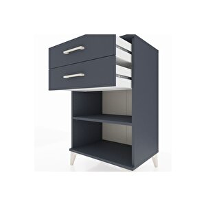 Hyperion Komodin Tek Raflı 2 Çekmeceli 60x44x96 Antrasit-antrasit