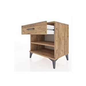 Hyperion Komodin Tek Raflı Tek Çekmeceli 60x44x64 Çam-çam