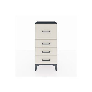 Arges Komodin 4 Çekmeceli 44x30x96 Antrasit-aytaşı