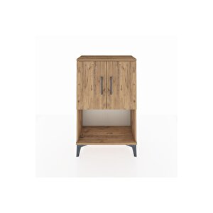 Arges Komodin 2 Raflı 2 Kapaklı 60x30x96 Çam-çam