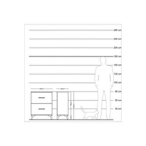 Arges Komodin 2 Çekmeceli 60x30x80 Aytaşı-çam