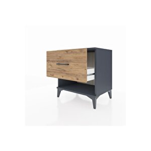 Hyperion Komodin Tek Çekmeceli 60x44x64 Antrasit-çam