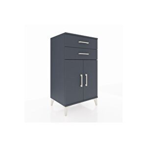 Hyperion Komodin Tek Raflı 2 Çekmeceli 2 Kapaklı 60x44x106 Antrasit-antrasit