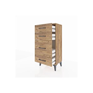 Arges Komodin 4 Çekmeceli 44x30x96 Çam-çam