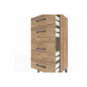 Arges Komodin 4 Çekmeceli 44x30x96 Çam-çam