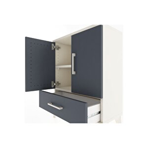 Arges Komodin 2 Raflı Tek Çekmeceli Tek Kapaklı 60x30x80 Aytaşı-antrasit