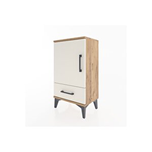 Arges Komodin 2 Raflı Tek Çekmeceli Tek Kapaklı 44x30x80 Çam-aytaşı