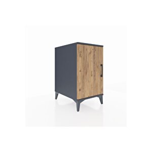 Kronos Komodin 2 Raflı Tek Kapaklı 44x59x80 Antrasit-çam