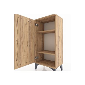 Arges Komodin 2 Raflı Tek Kapaklı 44x30x96 Çam-çam