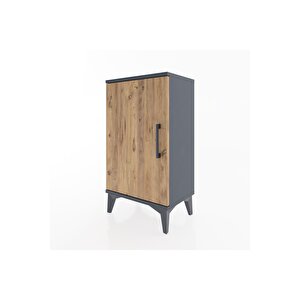 Arges Komodin 2 Raflı Tek Kapaklı 44x30x80 Antrasit-çam